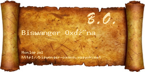 Biswanger Oxána névjegykártya